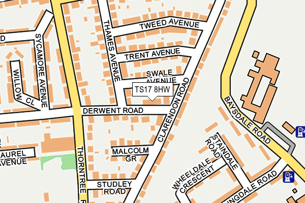 TS17 8HW map - OS OpenMap – Local (Ordnance Survey)