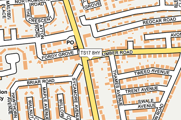 TS17 8HY map - OS OpenMap – Local (Ordnance Survey)