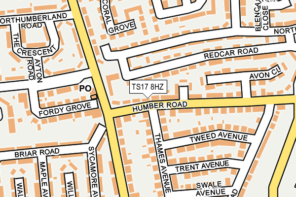 TS17 8HZ map - OS OpenMap – Local (Ordnance Survey)