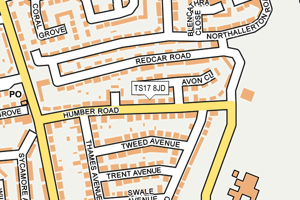 TS17 8JD map - OS OpenMap – Local (Ordnance Survey)