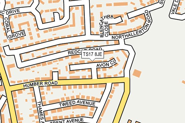 TS17 8JE map - OS OpenMap – Local (Ordnance Survey)