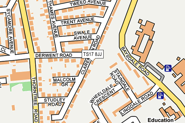 TS17 8JJ map - OS OpenMap – Local (Ordnance Survey)