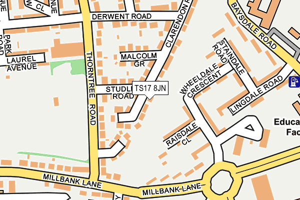 TS17 8JN map - OS OpenMap – Local (Ordnance Survey)