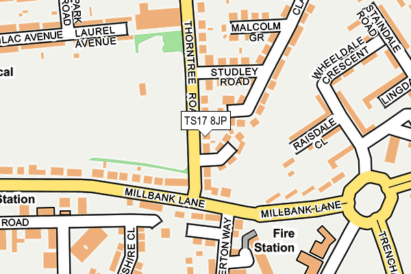 TS17 8JP map - OS OpenMap – Local (Ordnance Survey)