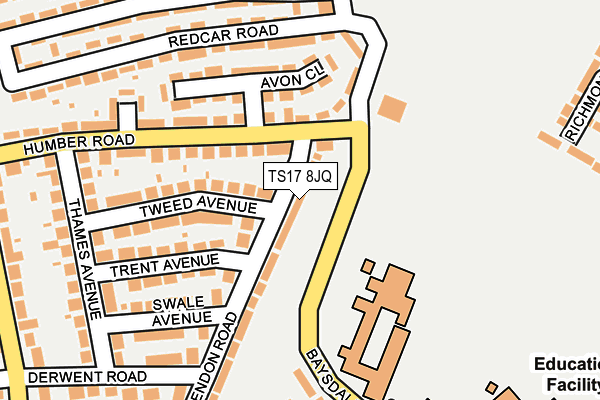 TS17 8JQ map - OS OpenMap – Local (Ordnance Survey)