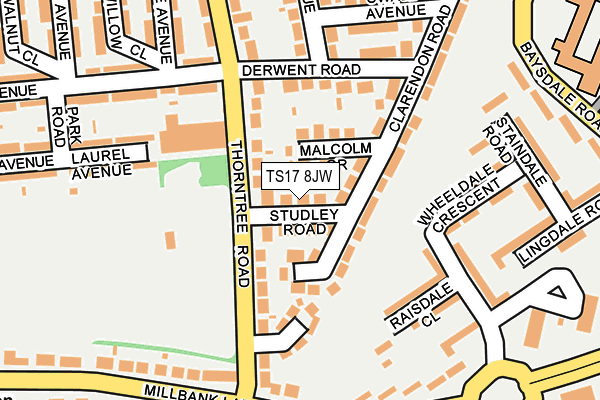 TS17 8JW map - OS OpenMap – Local (Ordnance Survey)