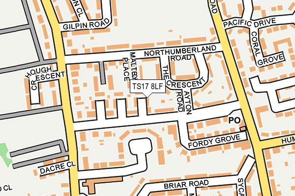 TS17 8LF map - OS OpenMap – Local (Ordnance Survey)