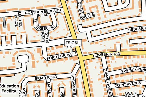 TS17 8LJ map - OS OpenMap – Local (Ordnance Survey)