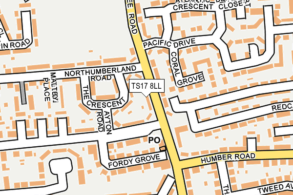 TS17 8LL map - OS OpenMap – Local (Ordnance Survey)