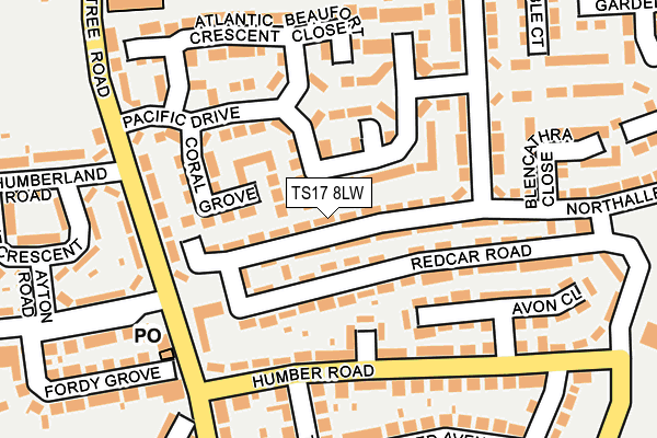 TS17 8LW map - OS OpenMap – Local (Ordnance Survey)