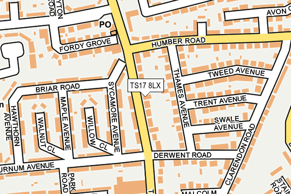 TS17 8LX map - OS OpenMap – Local (Ordnance Survey)