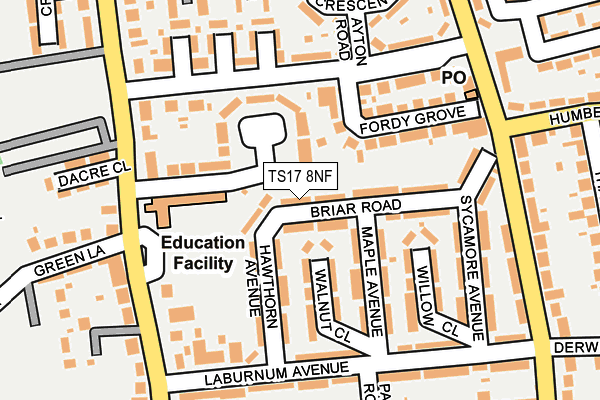 TS17 8NF map - OS OpenMap – Local (Ordnance Survey)