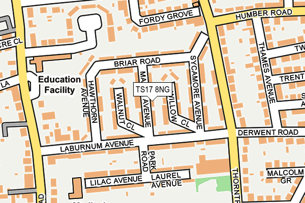 TS17 8NG map - OS OpenMap – Local (Ordnance Survey)