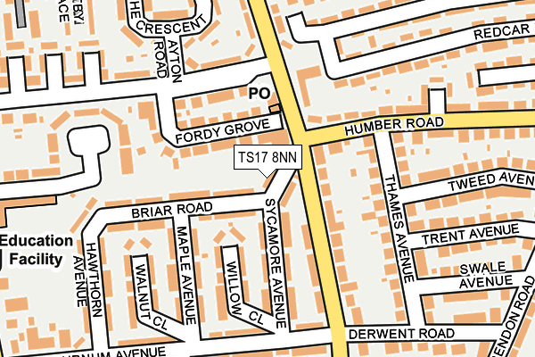 TS17 8NN map - OS OpenMap – Local (Ordnance Survey)