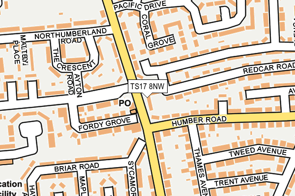 TS17 8NW map - OS OpenMap – Local (Ordnance Survey)