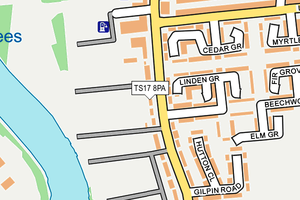 TS17 8PA map - OS OpenMap – Local (Ordnance Survey)
