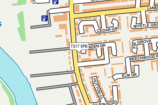 TS17 8PB map - OS OpenMap – Local (Ordnance Survey)