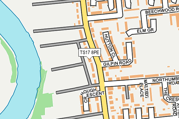 TS17 8PE map - OS OpenMap – Local (Ordnance Survey)