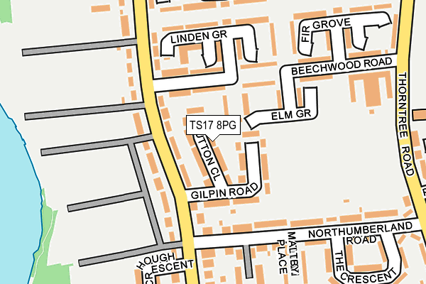 TS17 8PG map - OS OpenMap – Local (Ordnance Survey)