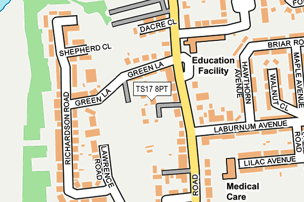TS17 8PT map - OS OpenMap – Local (Ordnance Survey)