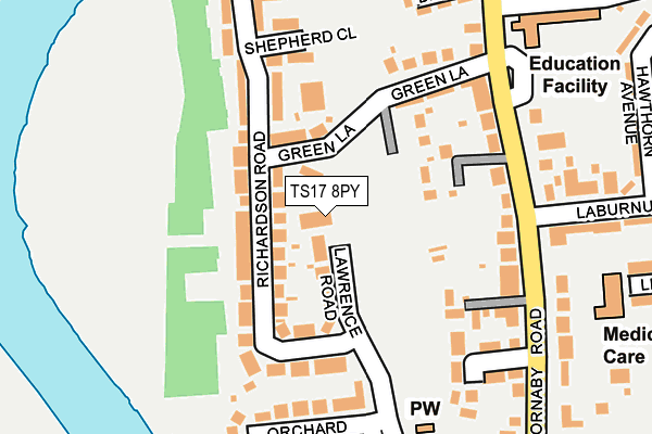 TS17 8PY map - OS OpenMap – Local (Ordnance Survey)