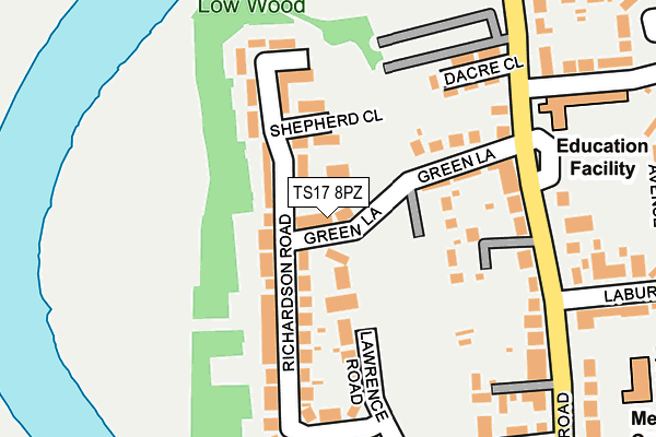 TS17 8PZ map - OS OpenMap – Local (Ordnance Survey)