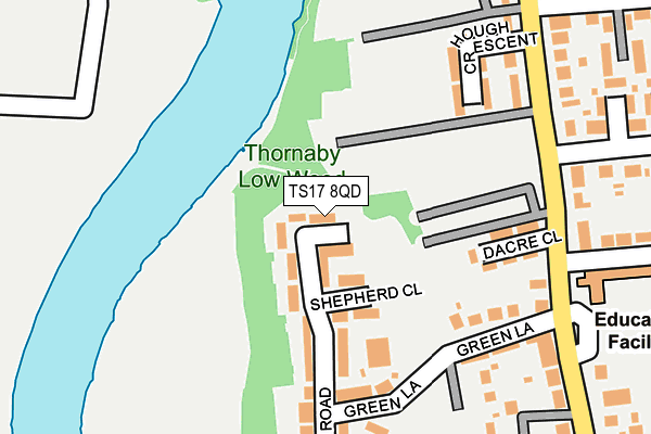 TS17 8QD map - OS OpenMap – Local (Ordnance Survey)