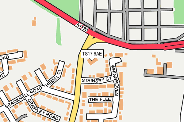 TS17 9AE map - OS OpenMap – Local (Ordnance Survey)