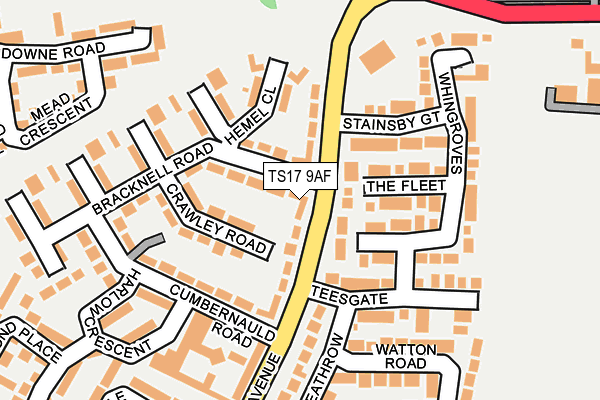 TS17 9AF map - OS OpenMap – Local (Ordnance Survey)