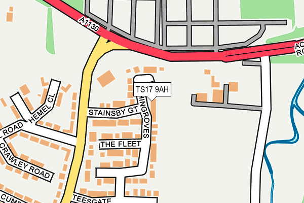 TS17 9AH map - OS OpenMap – Local (Ordnance Survey)
