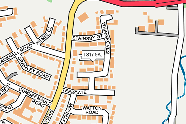 TS17 9AJ map - OS OpenMap – Local (Ordnance Survey)