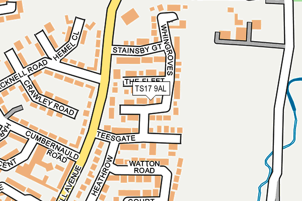 TS17 9AL map - OS OpenMap – Local (Ordnance Survey)