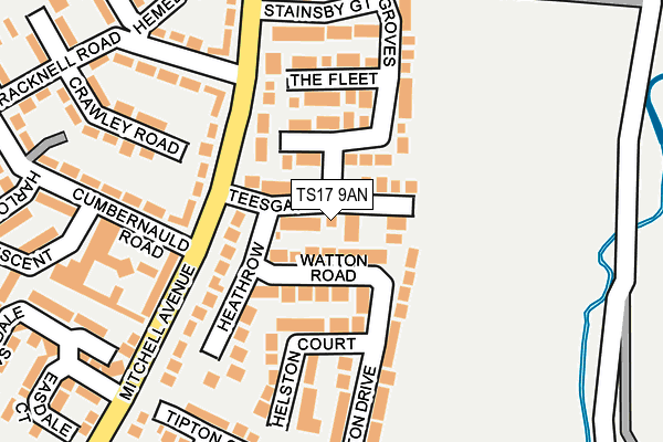 TS17 9AN map - OS OpenMap – Local (Ordnance Survey)