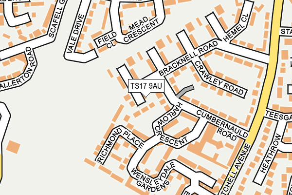 TS17 9AU map - OS OpenMap – Local (Ordnance Survey)