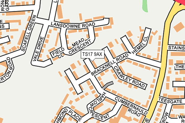 TS17 9AX map - OS OpenMap – Local (Ordnance Survey)