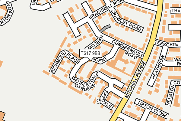 TS17 9BB map - OS OpenMap – Local (Ordnance Survey)