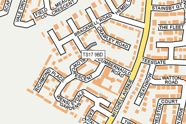 TS17 9BD map - OS OpenMap – Local (Ordnance Survey)