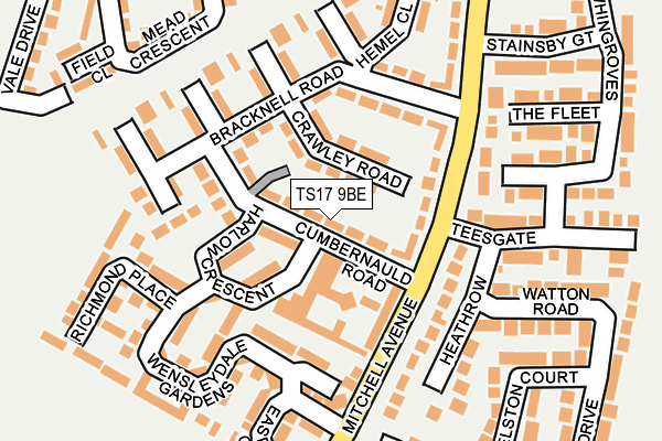 TS17 9BE map - OS OpenMap – Local (Ordnance Survey)