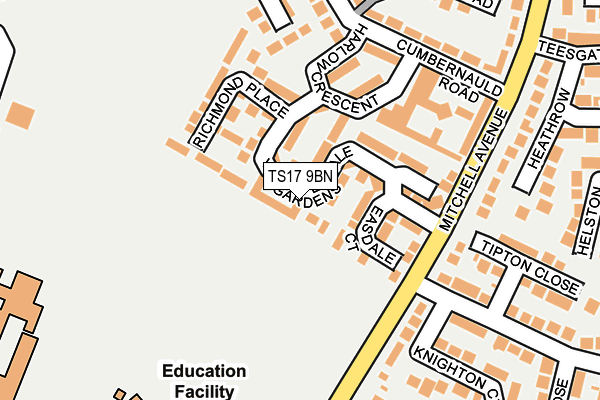 TS17 9BN map - OS OpenMap – Local (Ordnance Survey)