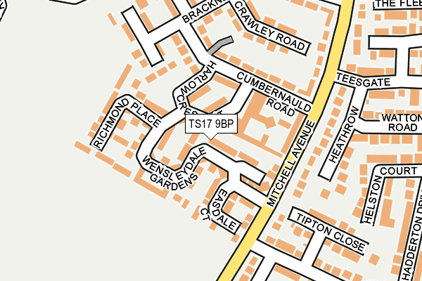 TS17 9BP map - OS OpenMap – Local (Ordnance Survey)