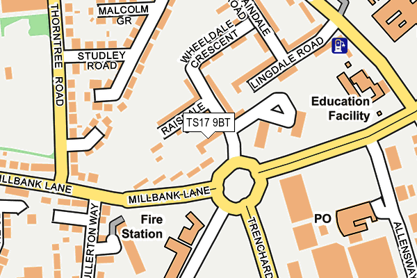 TS17 9BT map - OS OpenMap – Local (Ordnance Survey)