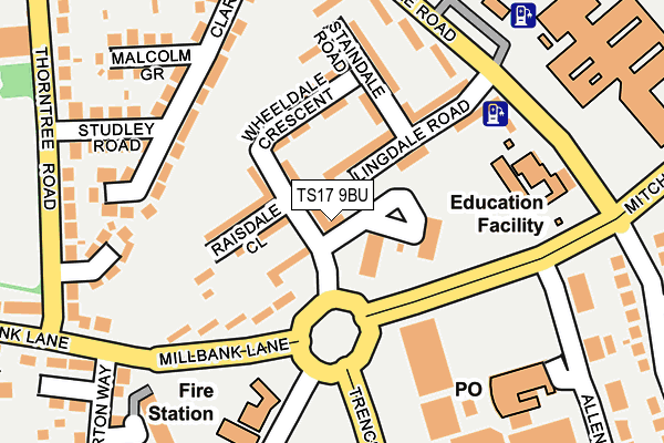 TS17 9BU map - OS OpenMap – Local (Ordnance Survey)