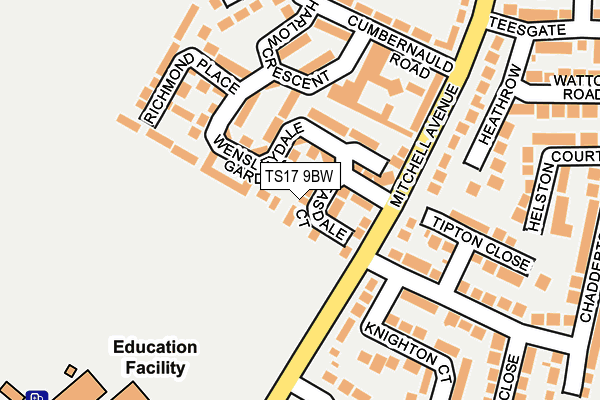 TS17 9BW map - OS OpenMap – Local (Ordnance Survey)