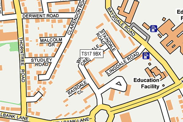 TS17 9BX map - OS OpenMap – Local (Ordnance Survey)