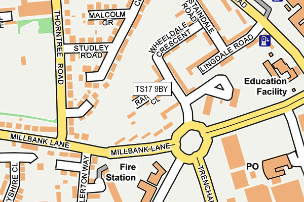 TS17 9BY map - OS OpenMap – Local (Ordnance Survey)