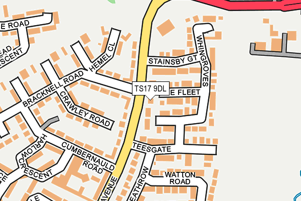 TS17 9DL map - OS OpenMap – Local (Ordnance Survey)