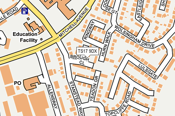 TS17 9DX map - OS OpenMap – Local (Ordnance Survey)