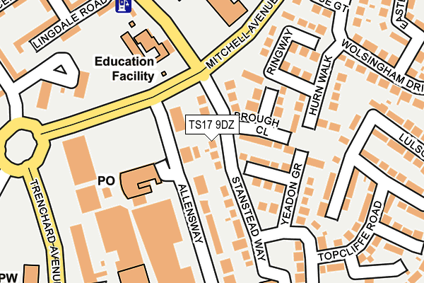 TS17 9DZ map - OS OpenMap – Local (Ordnance Survey)