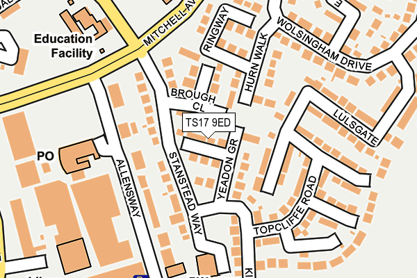 TS17 9ED map - OS OpenMap – Local (Ordnance Survey)