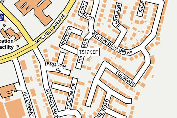 TS17 9EF map - OS OpenMap – Local (Ordnance Survey)